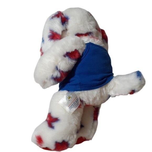 Build A Bear Stars Plush Puppy Stuffed Red White Blue Patriotic With Top15" - Picture 3 of 6